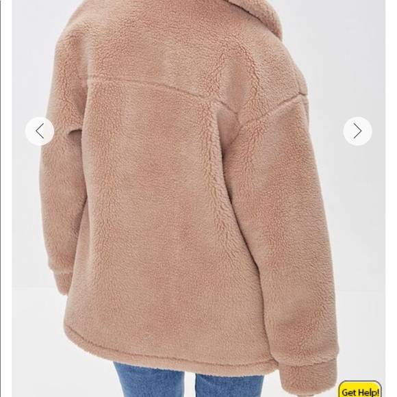 Gray Faux Shearling Button-Up Coat - Picture 4 of 8